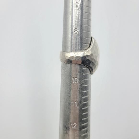 925 Large Hammered Knuckle Sterling Silver Ring, Size 9 - Picture 10 of 10